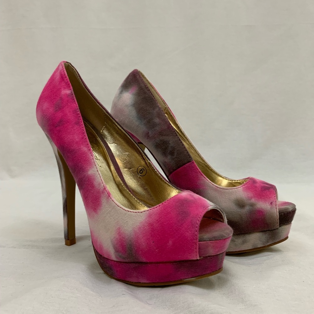 C Label Pink Tie Dye Heels